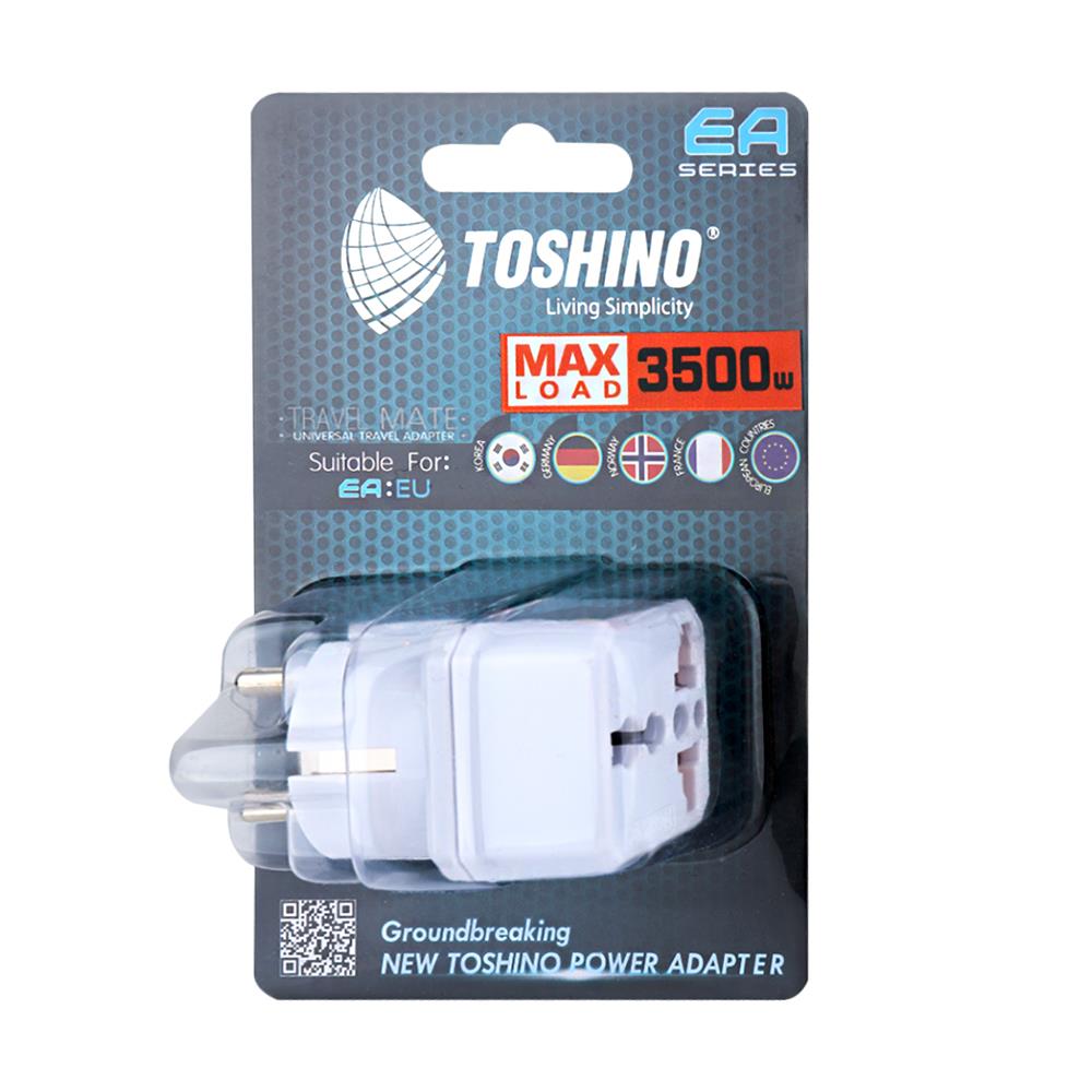 ปลั๊กแปลง 2 ขากลม TOSHINO EA 3500 วัตต์ สีขาว
