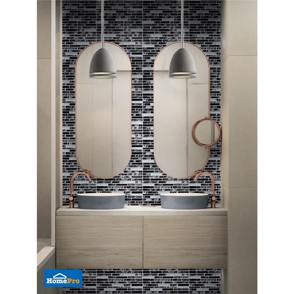 โมเสคแก้ว 30x30 ซม. เพ็ดดร้า ดำ