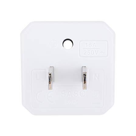 ปลั๊กแปลง 2 ขาแบน TOSHINO EA 3500 วัตต์ สีขาว_2