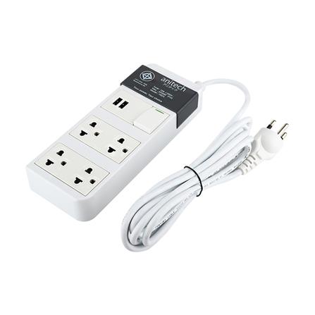 รางปลั๊กไฟ 4 ช่อง 1 สวิตซ์ 2 USB ANITECH H624 3 ม._1