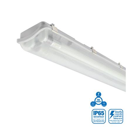 รางนีออนกันฝน LED LAMPTAN TRI PROOF SET 18 วัตต์ 2 หลอด DAYLIGHT สีขาว_0