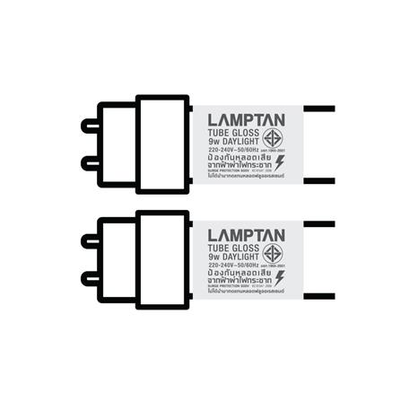 รางนีออนกันฝน LED LAMPTAN TRI PROOF SET 9 วัตต์ 2 หลอด DAYLIGHT สีขาว_6