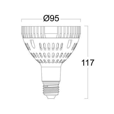 หลอด LED LUMAX PAR30 HIPFM IP20 28 วัตต์ COOL WHITE E27_4