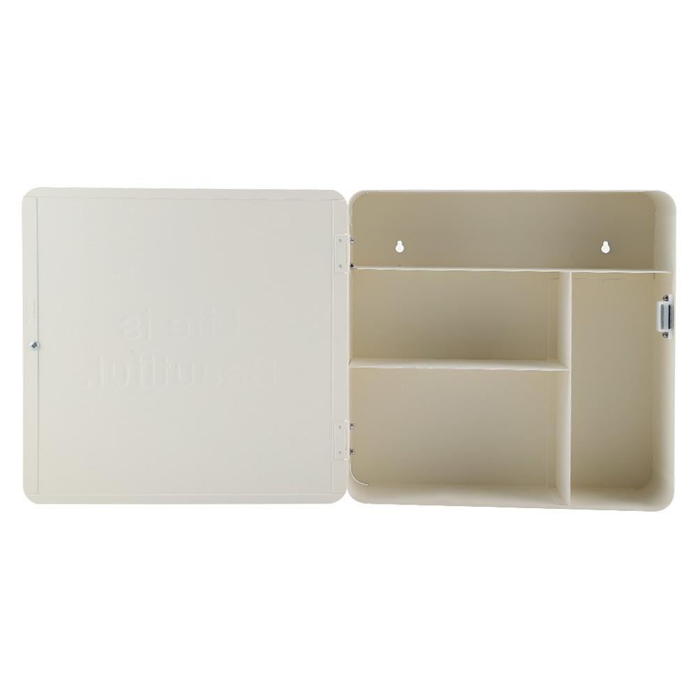 กล่องเหล็กติดผนัง STACKO LIFE 32x10x32 ซม. สีขาว