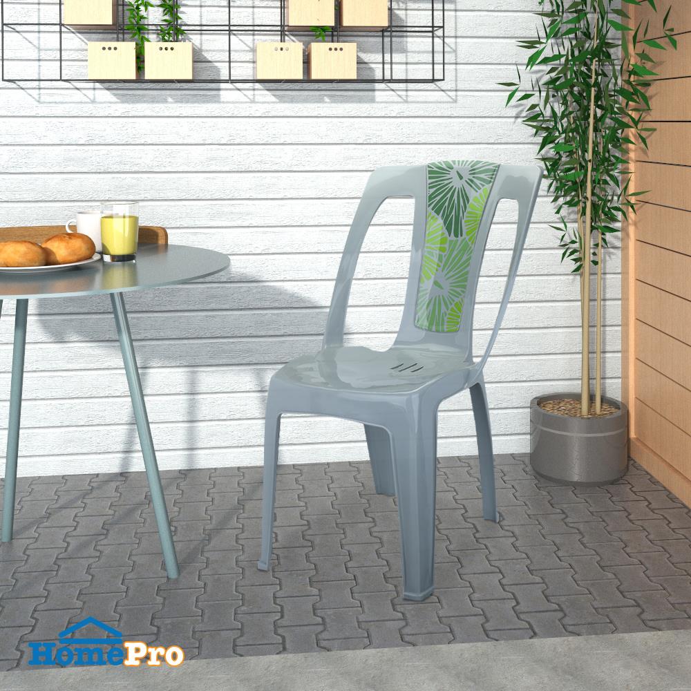 เก้าอี้พลาสติก SPRING LOTUS สีเทา