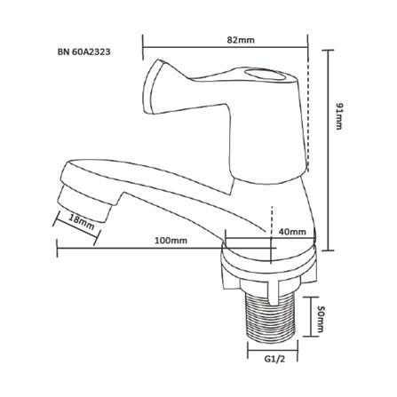 ก๊อกอ่างล้างหน้า เดี่ยว BN 60A2323_2