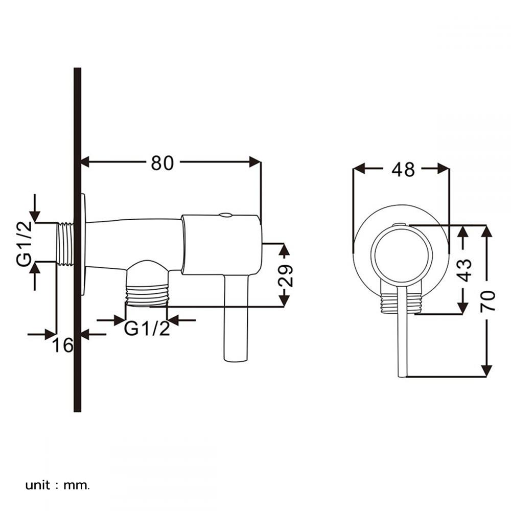 วาล์วฝักบัว 1 ทาง BEN BN 6661235