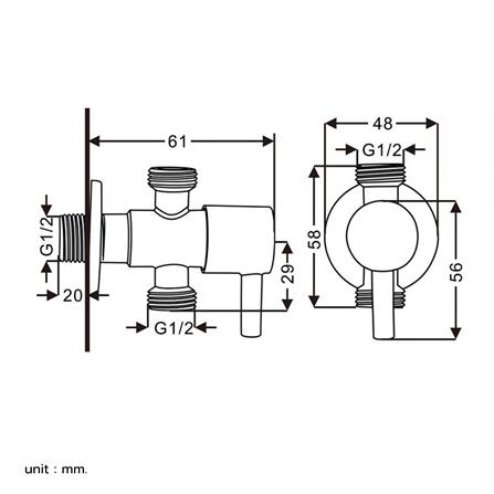 สต๊อปวาล์ว 2 ทาง RASLAND RA 3335233 สีโครม_6