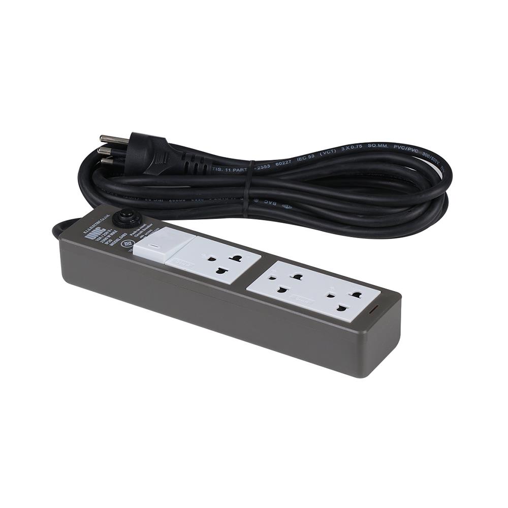 รางปลั๊กไฟ 3 ช่อง 1 สวิตซ์ UNIC S403-2 5 ม.