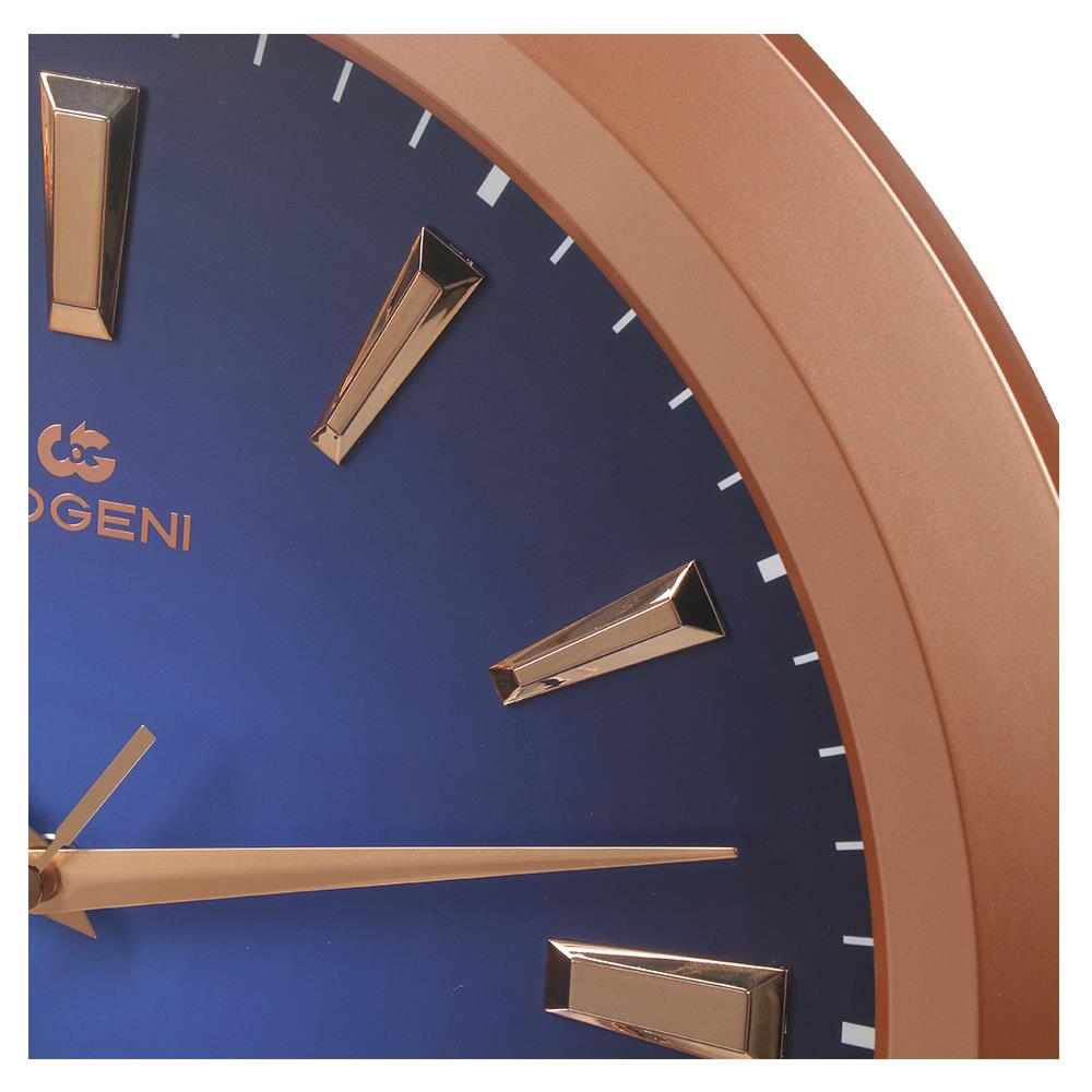 นาฬิกาแขวนผนังพลาสติก DOGENI ขนาด 14.5 นิ้ว สีทอง-สีน้ำเงิน