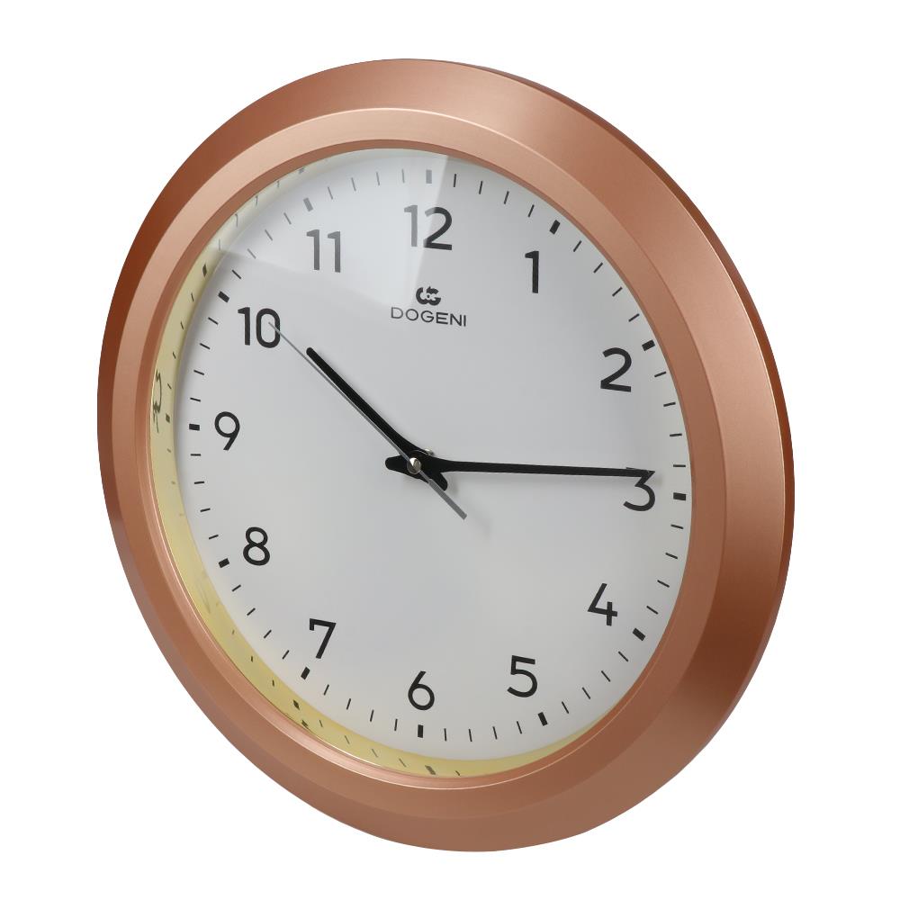 นาฬิกาแขวนผนังพลาสติก DOGENI 14.5นิ้ว สีทอ-งชมพู