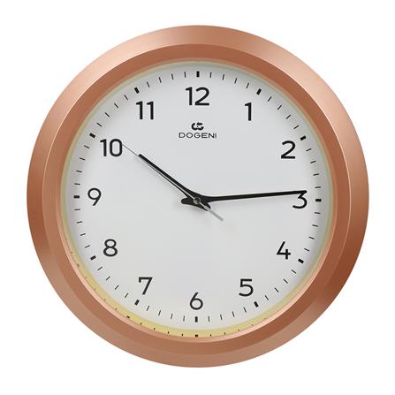 นาฬิกาแขวนผนังพลาสติก DOGENI 14.5นิ้ว สีทอ-งชมพู_0