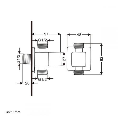 สต๊อปวาล์ว 2 ทาง RASLAND RA 40F8899 สีโครม_4