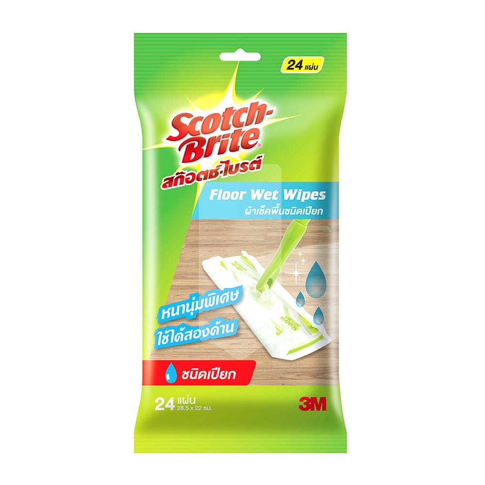 อะไหล่ผ้าเช็ดเก็บฝุ่นชนิดเปียก SCOTCH-BRITE EASY SWEEPER 28x21 ซม. สีขาว