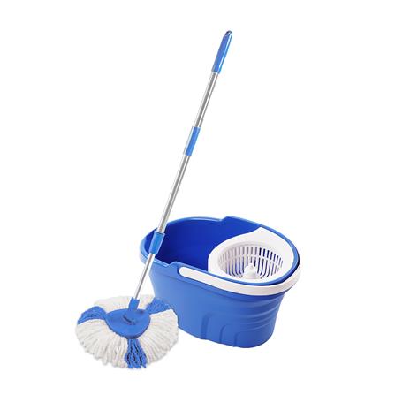 ชุดอุปกรณ์ถังปั่นพร้อมไม้ม็อบ SWASH HANDY สีฟ้า