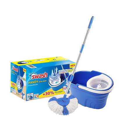 ชุดอุปกรณ์ถังปั่นพร้อมไม้ม็อบ SWASH HANDY สีฟ้า_1