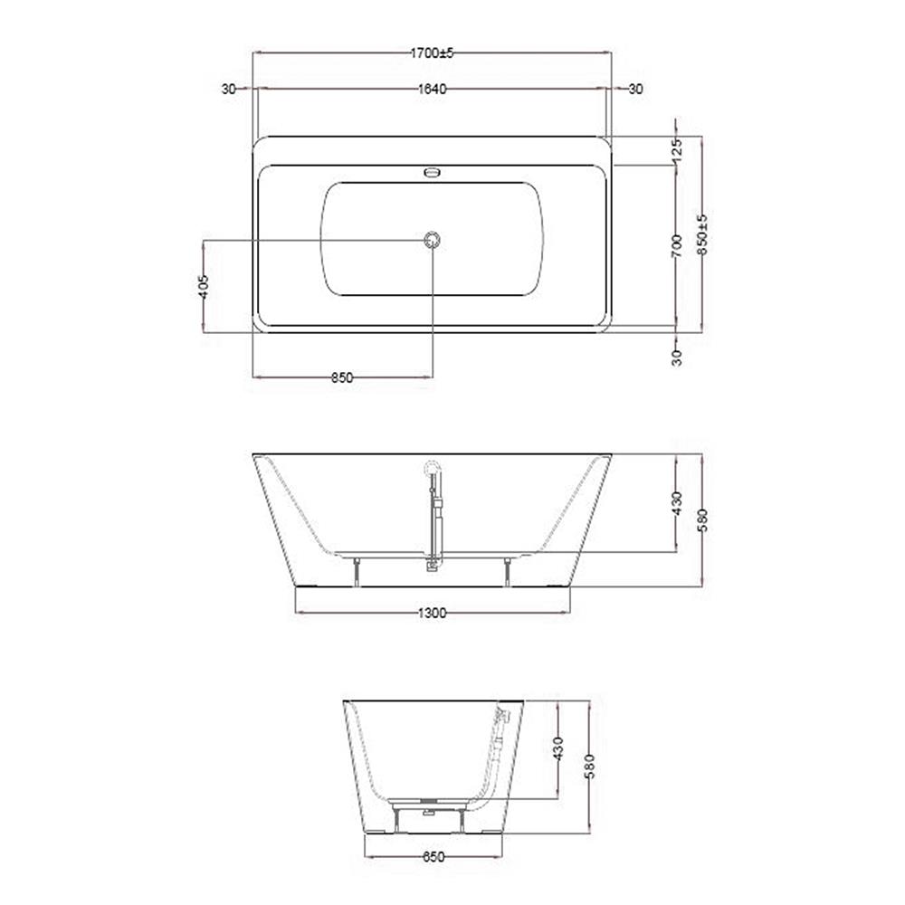 อ่างอาบน้ำ 170 ซม. CRISTINA PAYTAI FBT สีขาว