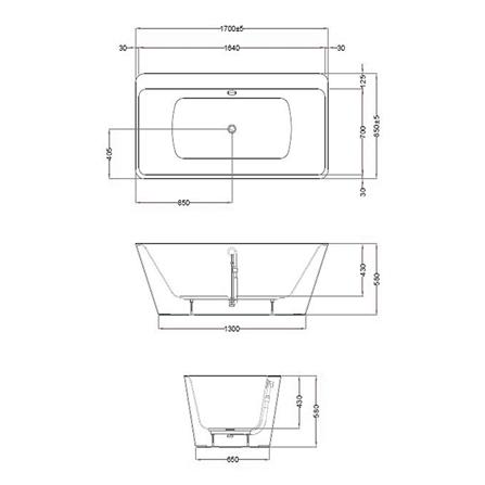 อ่างอาบน้ำ 170 ซม. CRISTINA PAYTAI FBT สีขาว_2
