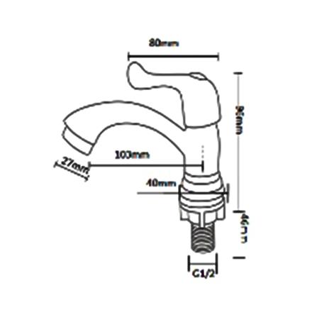 ก๊อกอ่างล้างหน้าเดี่ยว BEN BN 5556667_2