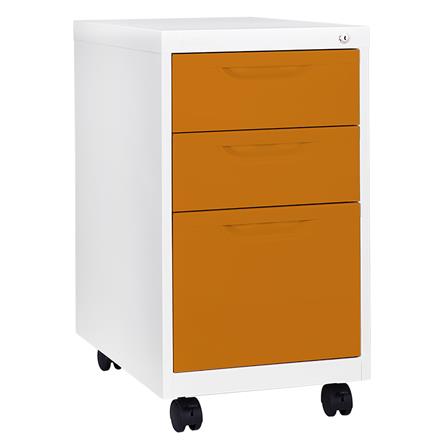 ตู้ลิ้นชักเหล็ก 3 ลิ้นชัก KIOSK BS-503 DG/OR สีขาว/สีส้ม_0