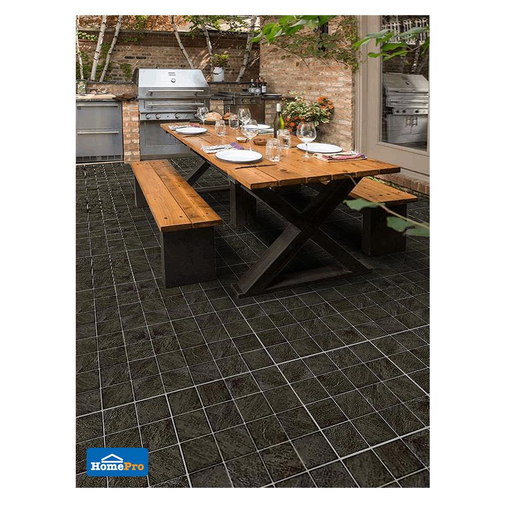 กระเบื้องพื้นพอร์ซเลน  40x40 ซม. CERGRES จากัวร์ ดำ A 0.96M2