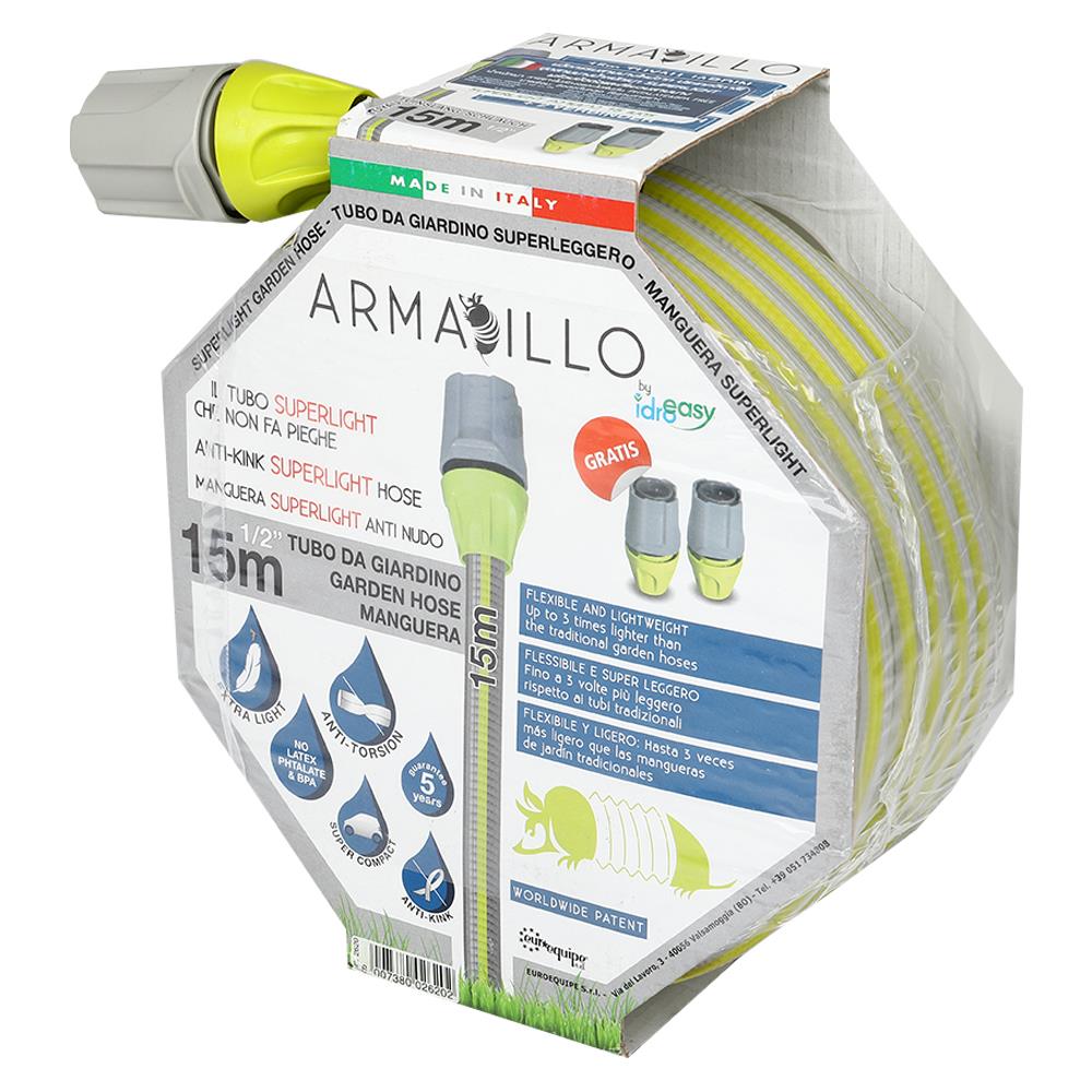 สายยางรดน้ำต้นไม้ ทึบแสง Superlight Armadillo 1/2"x15ม. สีเขียว