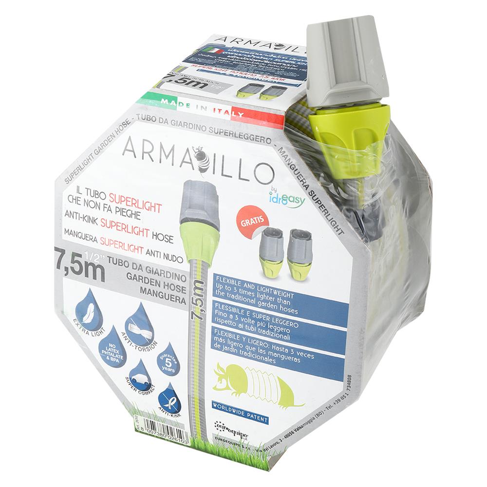 สายยางรดน้ำต้นไม้ ทึบแสง Superlight Armadillo 1/2"x7.5ม. สีเขียว