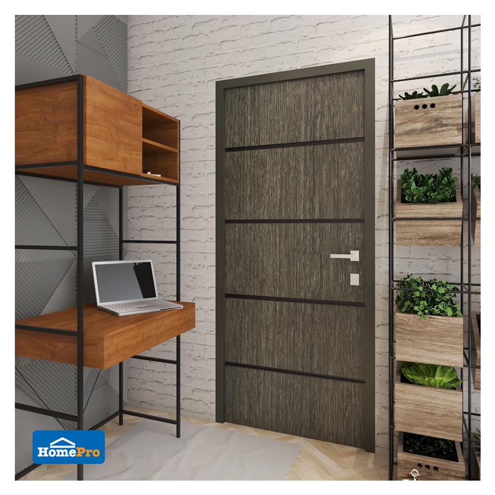 ประตูภายใน UPVC AZLE AZLE-4 80X200 ซม. สี SMOKE GREY เจาะลูกบิด