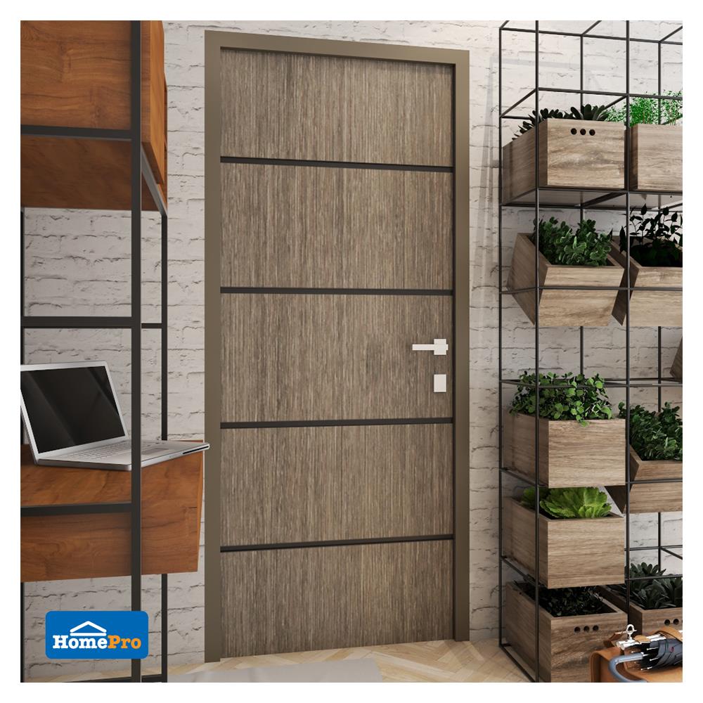 ประตูภายใน UPVC AZLE AZLE-4 80X200 ซม. สี TEXES OAK เจาะลูกบิด