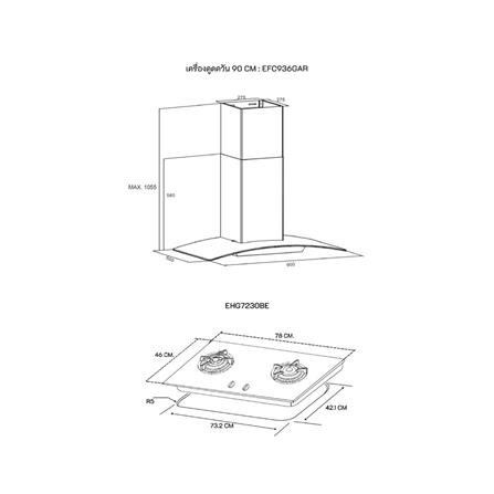 เตาฝัง+เครื่องดูดควัน ELECTROLUX EHG7230BE+EFC936GAR_1