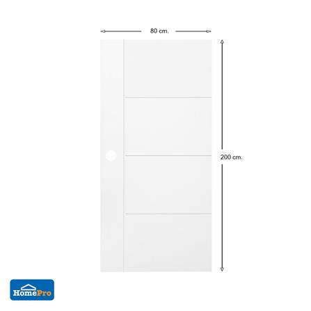 ประตูภายนอก UPVC AZLE PZUS02 80X200 ซม. สีขาว เจาะลูกบิด_5