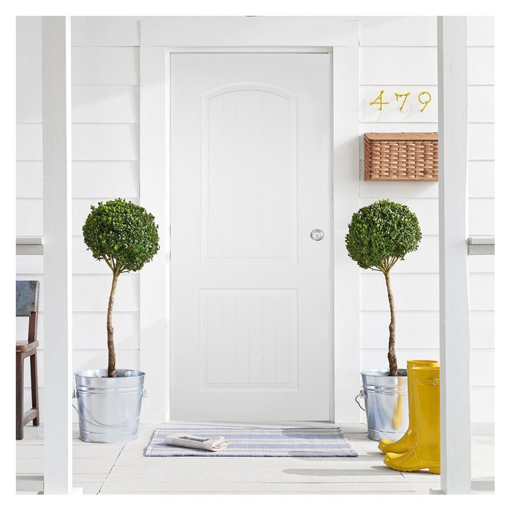 ประตูภายนอก UPVC AZLE PZUS01 80X200 ซม. สีขาว เจาะลูกบิด