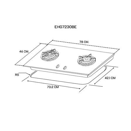 เตาฝังแก๊ส ELECTROLUX EHG7230BE 78 เซนติเมตร_6