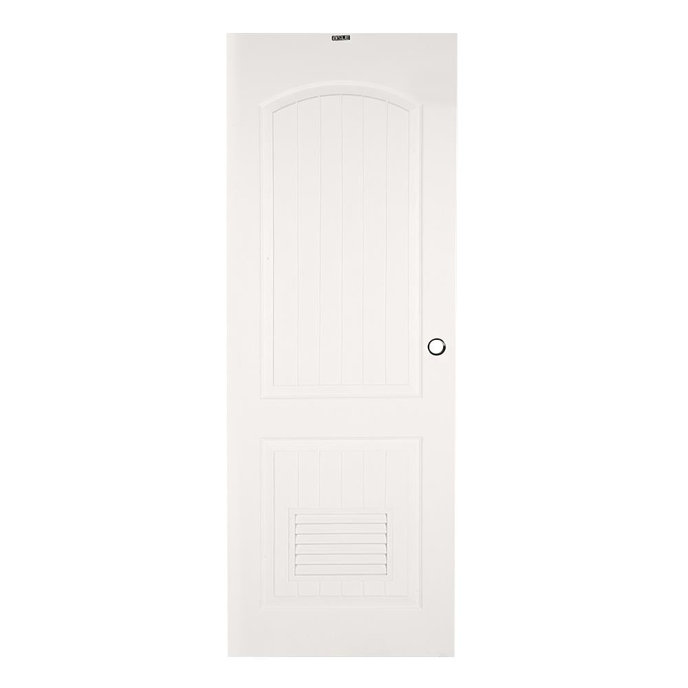 ประตูห้องน้ำ UPVC AZLE PZLS01 เกล็ด 70X200 ซม. สีขาว เจาะลูกบิด