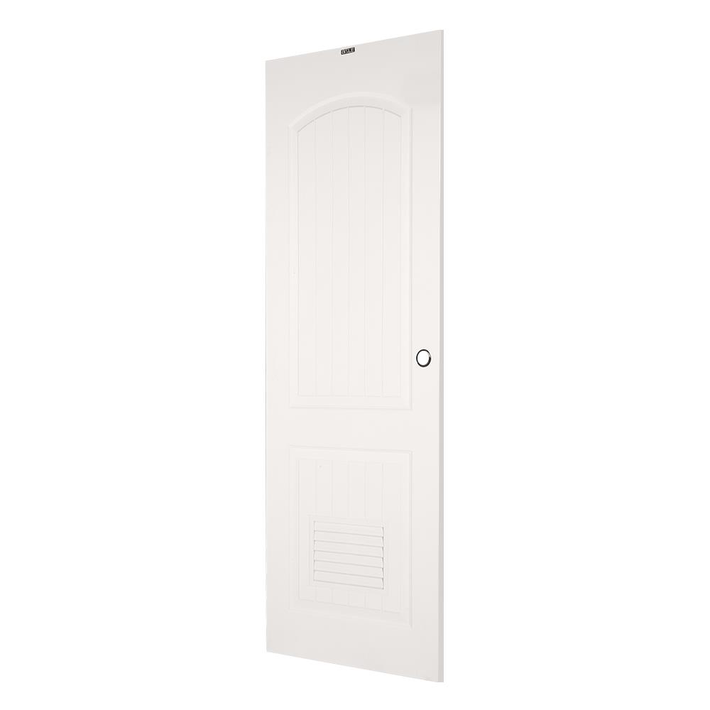 ประตูห้องน้ำ UPVC AZLE PZLS01 เกล็ด 70X200 ซม. สีขาว เจาะลูกบิด