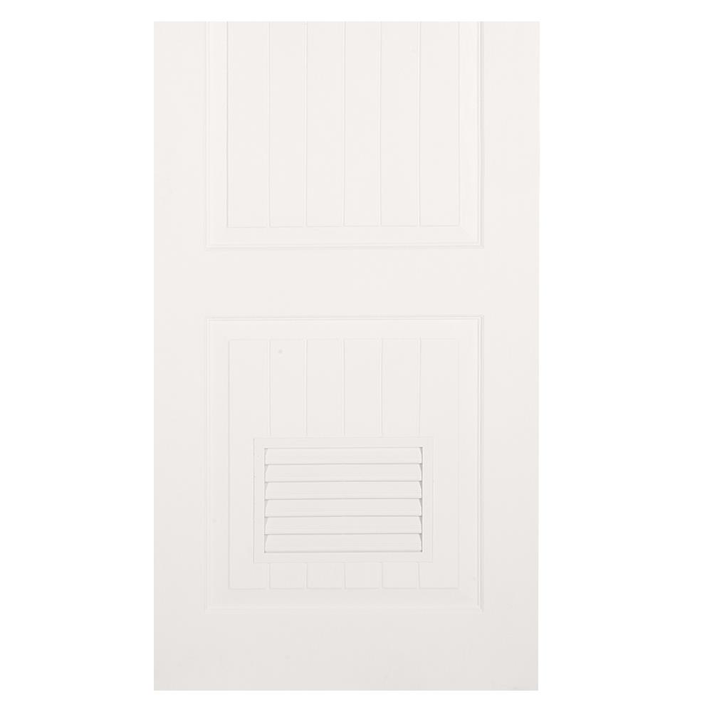 ประตูห้องน้ำ UPVC AZLE PZLS01 เกล็ด 70X200 ซม. สีขาว เจาะลูกบิด