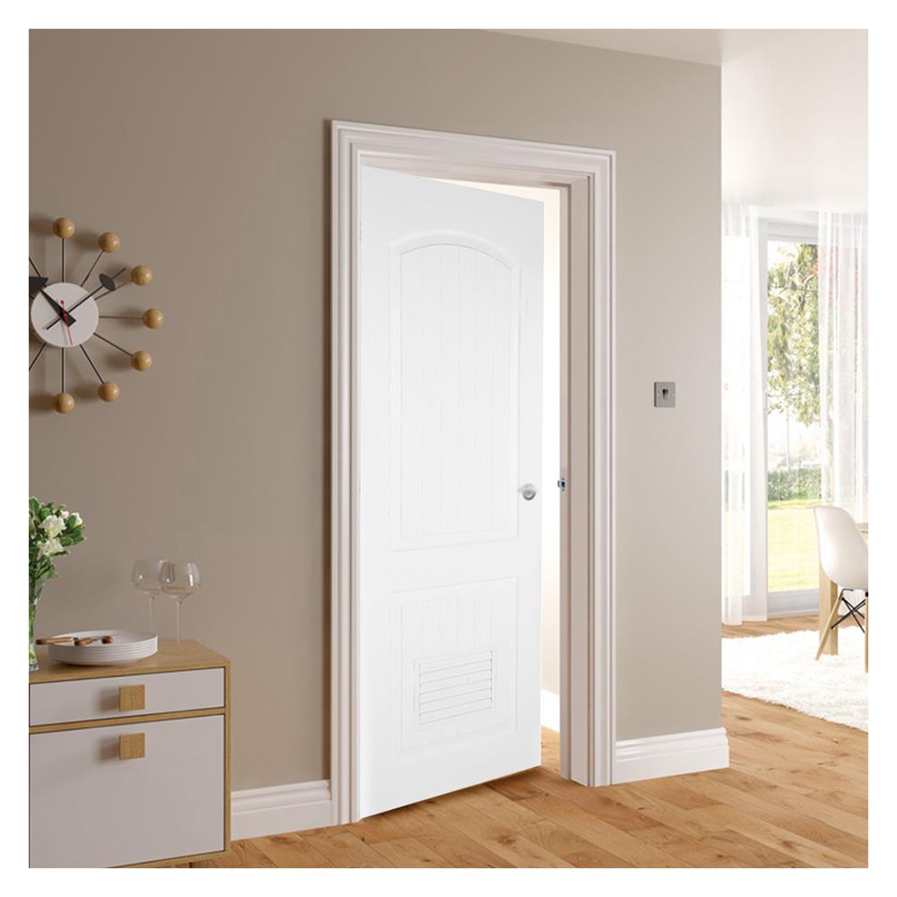 ประตูห้องน้ำ UPVC AZLE PZLS01 เกล็ด 70X200 ซม. สีขาว เจาะลูกบิด