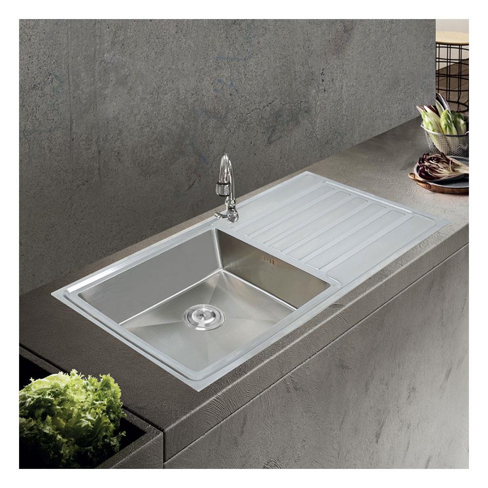 ซิงค์ฝัง 1หลุม 1ที่พัก TECNOPLUS HYBRID 100 สเตนเลส