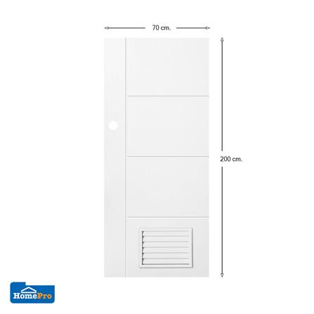 ประตูห้องน้ำ UPVC AZLE PZLS02 เกล็ด 70X200 ซม. สีขาว เจาะลูกบิด_5