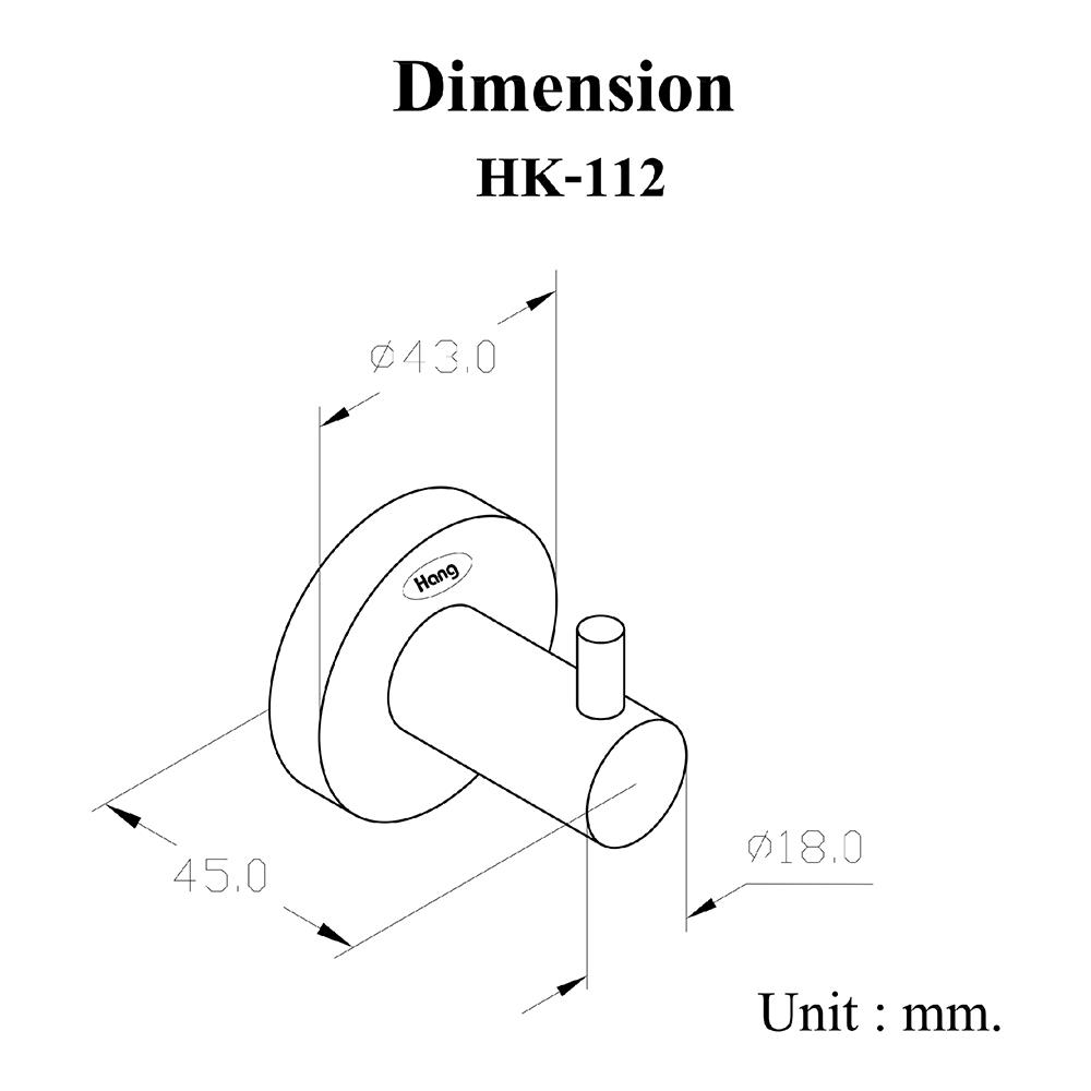 ขอแขวนผ้า HANG HK-112 สีโครม