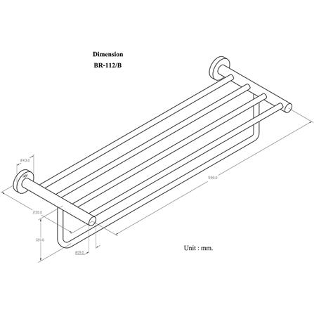 ราวแขวนผ้า HANG BR-112/B สีโครม_3