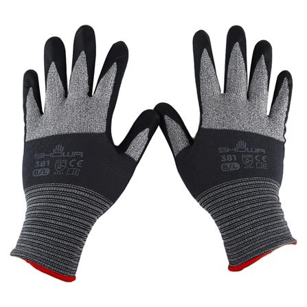 ถุงมือไนลอนเคลือบยางลาเท็กซ์ SHOWA 381 SIZE L