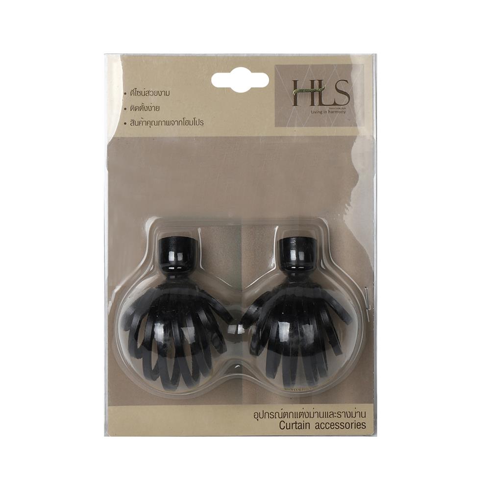 หัว-ท้ายรางม่าน HOME LIVING STYLE CHER 19 มม. สีดำ
