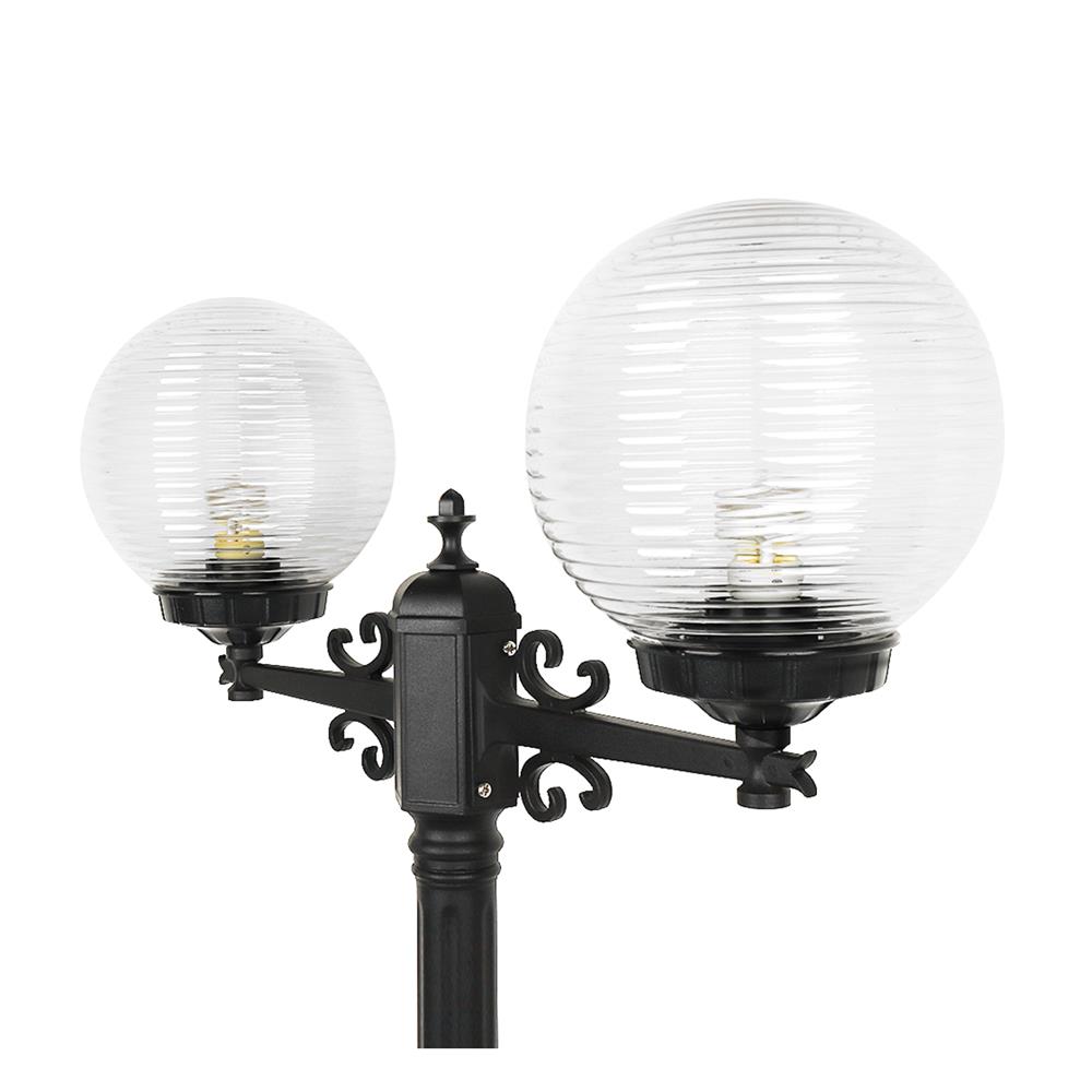 ไฟสนาม HK-PT.250 ELEKTRA อะลูมิเนียม/พลาสติก โมเดิร์น ดำ 2 หัว