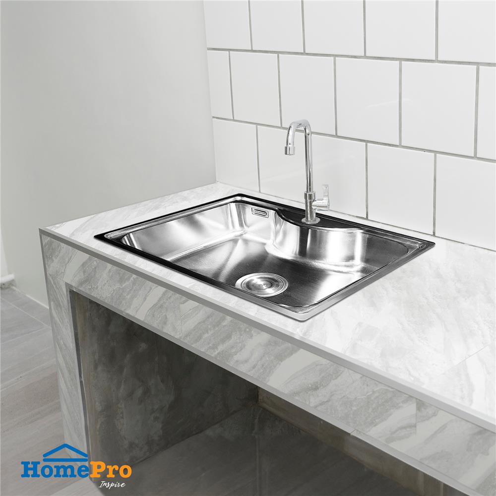 ซิงค์ฝัง 1หลุม PARNO SNOW6545 สเตนเลส