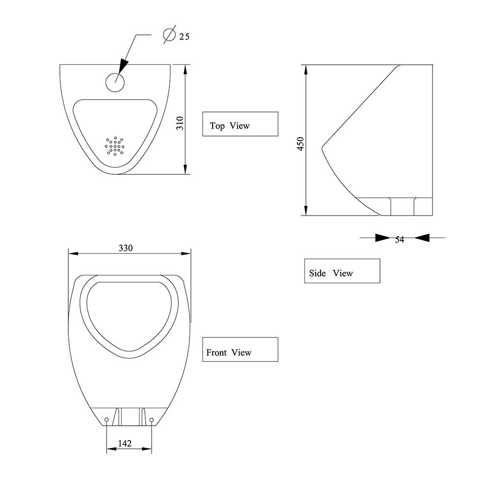 โถปัสสาวะชาย NU-957 WA สีขาว