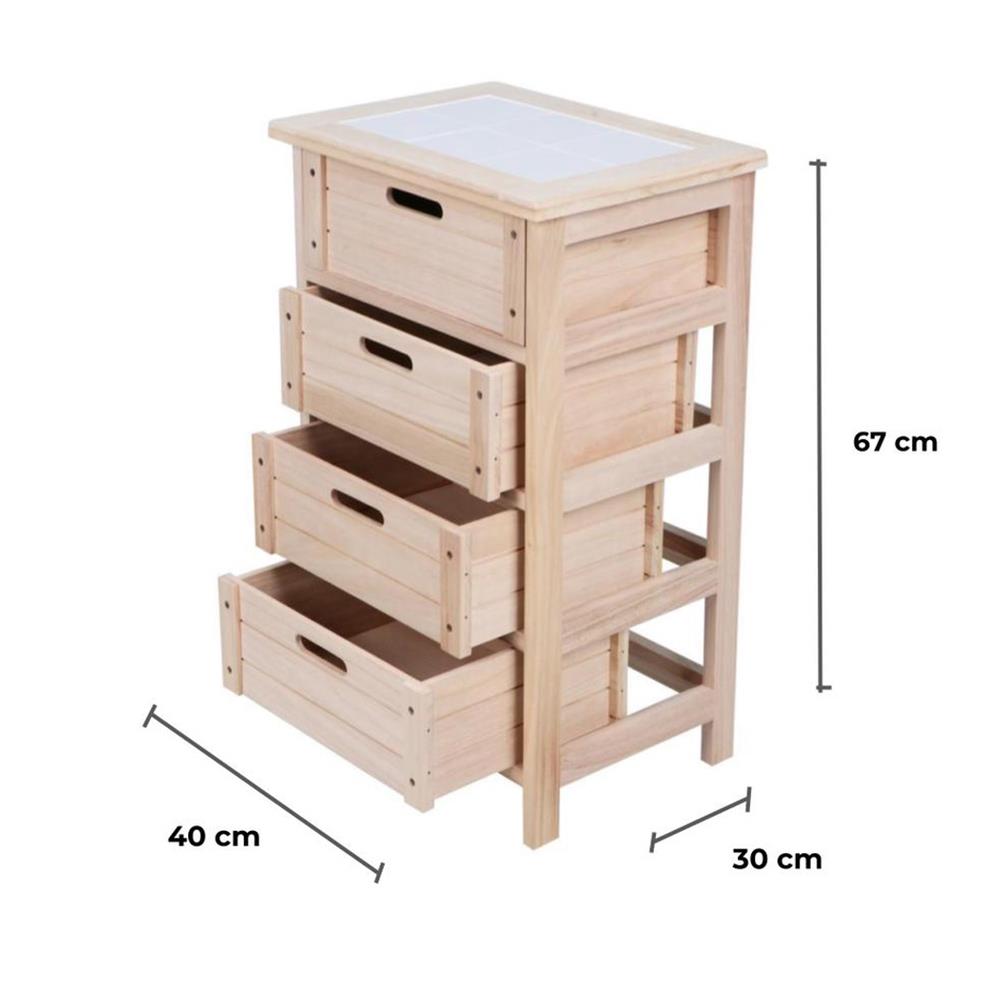 ตู้ลิ้นชัก 4 ลิ้นชัก FURDINI HANA สีธรรมชาติ