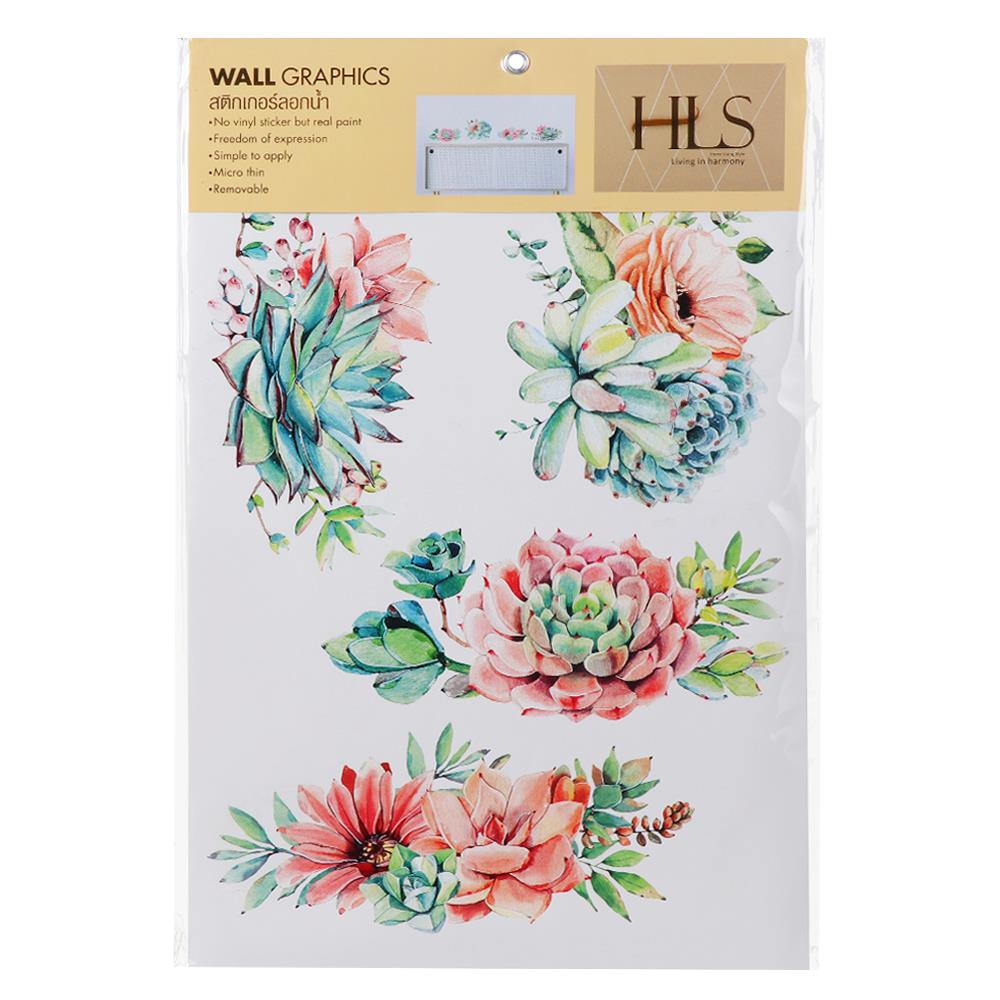 สติ๊กเกอร์ลอกน้ำ DIY HOME LIVING STYLE SUCCULENT 34X47 ซม.