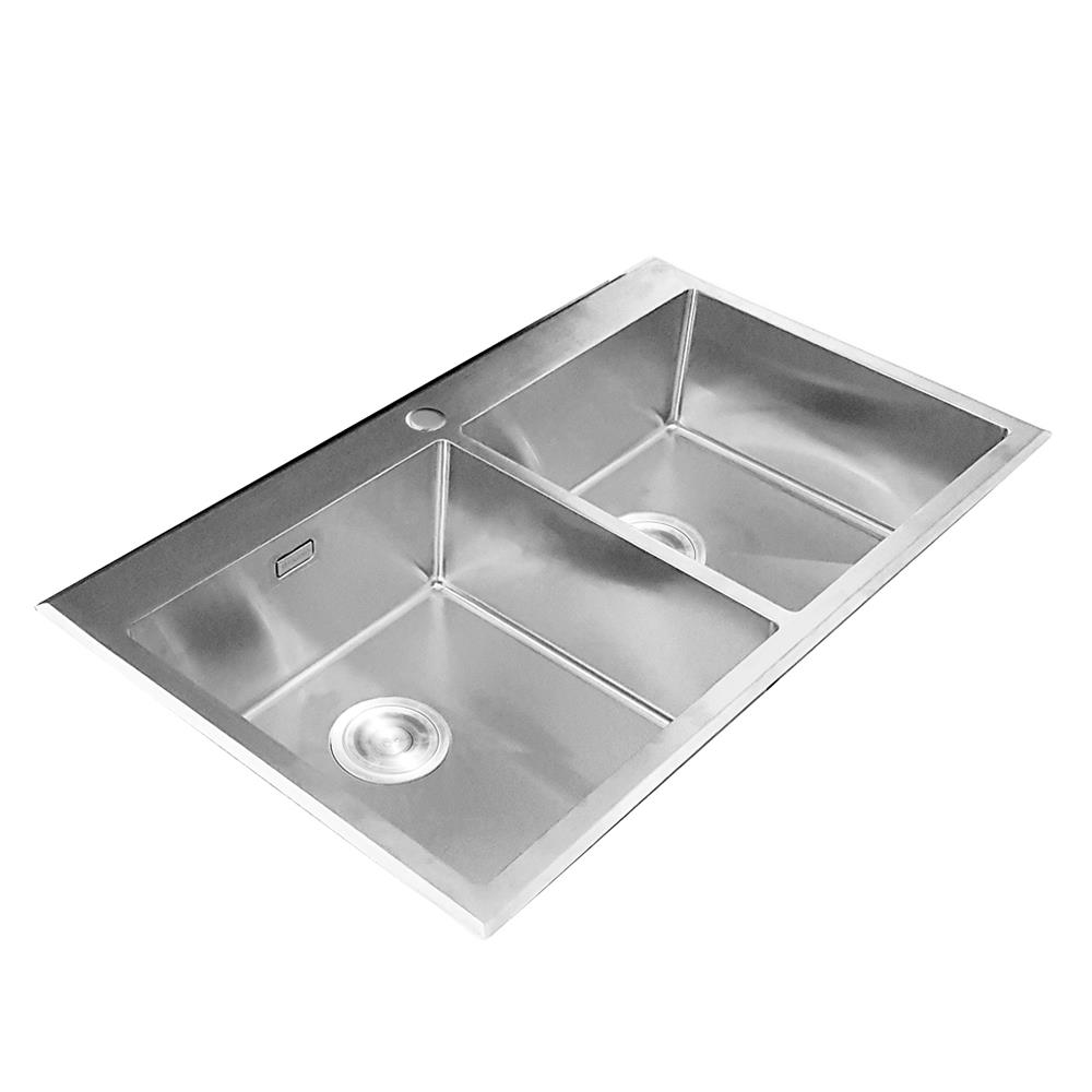 ซิงค์ฝังสแควร์ 2หลุม PARNO DSIGN8650 สเตนเลส
