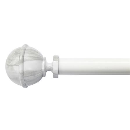 รางอะลูมิเนียม ยืดหด HOME LIVING STYLE MARBLE 185-350 ซม. สีขาว